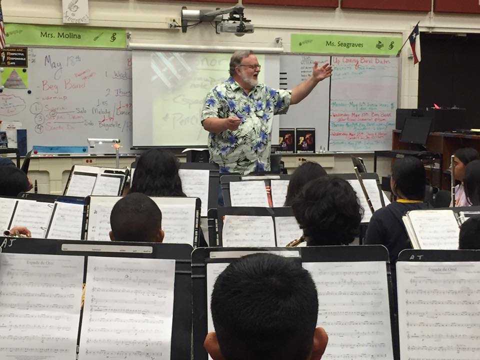 Conducting the Anson Jones Middle School Band